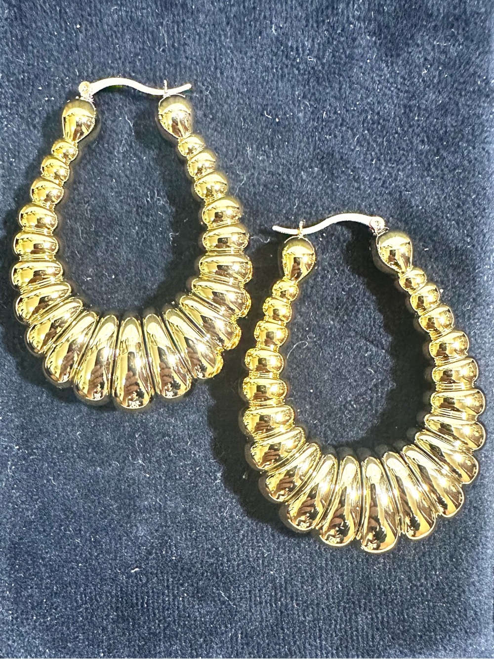 MCM / Mid Century Modern Oversized Puffy Hoop Earrings